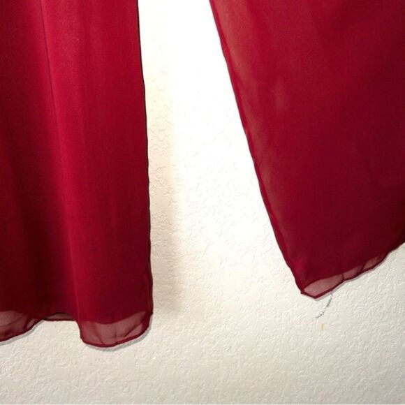 NWT Dessy Collection Burgundy Backless Pleated Front Jumpsuit Size 0 - Picture 4 of 10